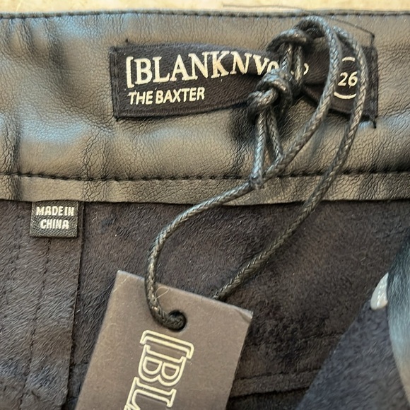 NEW Blank‎ NYC | Baxter Ribcage High Rise Vegan Leather Jeans | Black  | Size 26 - Picture 8 of 14